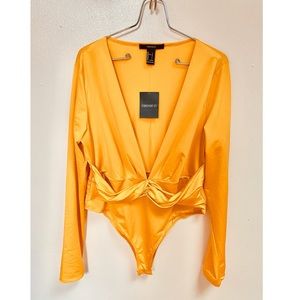 Gold V-Neck Bodysuit